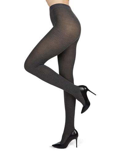 MeMoi Women's Opaque Pin Ribbed Cotton Sweater Tights2