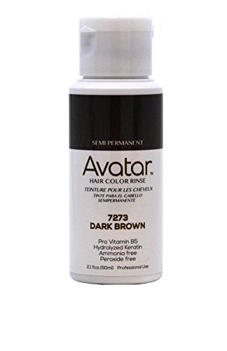 Avatar Semi Permanent Hair Color Rinse #7273 Dark Brown, Change your hair style, no mess, hair chemical, use warm, shake well, hair streaks, hair dye