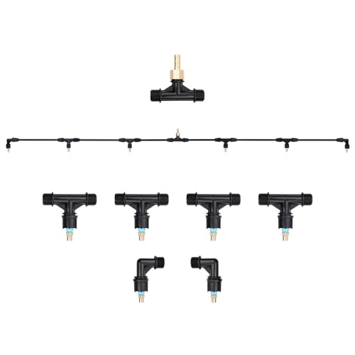 6-Nozzle Poly Boom Wand with 3/8 Brass Fitting 7.5 Ft. ATV sprayer Boom Wide-Coverage Agricultural & Lawn Spray Attachment for Tractors/UTVs (Fiberglass Wand)