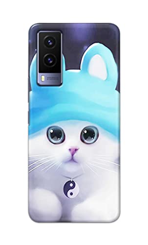 Image of Chinese Cutie Kitten Cat Big Eyes Lovely Girl Ears Hard Back Case Cover for Vivo V21e 5G Back Cover -(J5) VNS2221