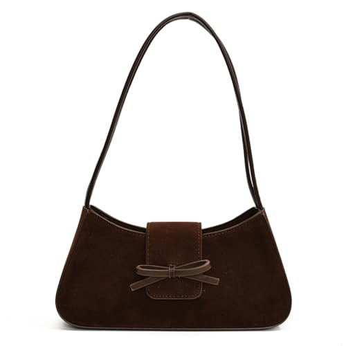 Image of YFGBCX Shoulder Bag for Women, Hobo Handbags Trendy Y2K Purses Suede Clutch Bag Cute Bow Purse