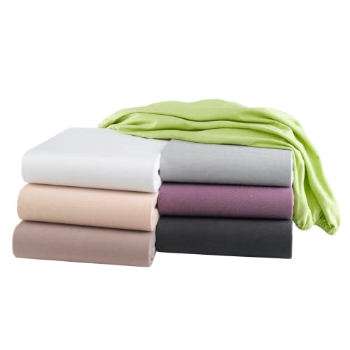Drap-Housse Drap-Housse jusqu'à 30 cm de Hauteur de Barre | Drap-Housse en 97% Coton 3% élasthanne 160g/m² - Premium Quality ECO-TEX Standard 100 | 140 x 200 cm à 160 x 200 cm Argent Cover