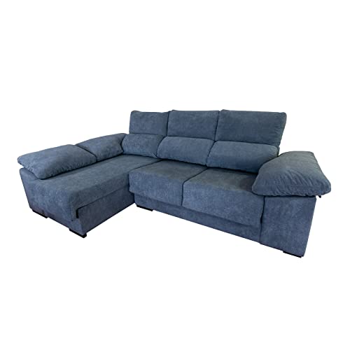 MUEBLIX.COM | Sofa 3 Plazas Chaiselongue Lado Izquierdo EDURNE | Sofas de Salon Cheslong | Asientos y Respaldo Espuma | Sofa con Estructura de Madera de Pino y Tablero de Espuma de Poliuretano y Napa