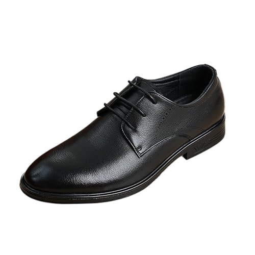 Men Wedding Leather Business Men's Dress Shoes， Comfortable Soft Sole Breathable Pointed Casual Youth Inner Heightening New Shoes