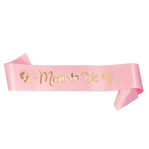 Oblique Unique® Mum to Be Schärpe Baby Shower Party Schwangerschaft Mutterschaft werdende Mutti Mama - Farbe wählbar (Rosa)