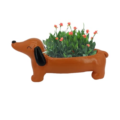 Jardinera para mascotas: diseño extravagante para macetas, estructura ligera moldeada, acabado texturizado artístico, acento compacto y con estilo lúdico | para el d