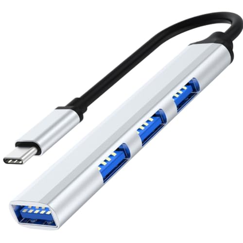 Hongpan USB タイプ C 3.0 3.1 4 ポート マルチ USB スプリッター アダプター コンピュータ アクセサリ(Type C Silver)