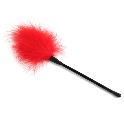 Hdynasty Baguette en Plumes Multicolore Jouet de grattage en Plumes Alternatif pour Les Femmes (Rouge, 1)