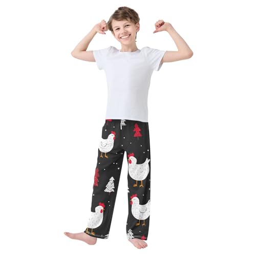 ZZXXB Cock Pine Tree Boys Long Pants Soft Trousers Elastic Waist Kids Lounge Bottoms with Pockets S-XL3