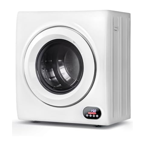 Feelfunn 2.65 Cu.Ft Portable Clothes Dryer - 1400W Clothes Dryer with Stainless Steel Tub, Front Load Tumble, LCD Touch Panel - Portable Dryer for Laundry, Apartments, Dorms Cover