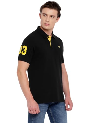 Image of Deniklo Men's Cotton Rich Half Sleeve Regular Fit Solid Polo T-Shirt (Available in Plus Size)