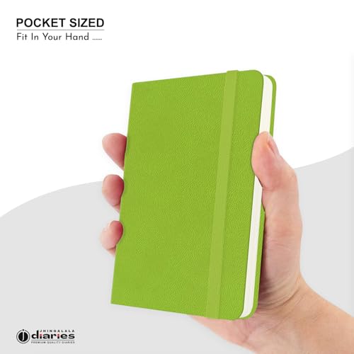 Image of Jhingalala Diaries - Hardbound Leather Cover Pocket Size Corporate Executive Diary Notebook I Pocket Diary For Men and Women I A6 Size I 80gsm Paper I 192 Ruled Pages (Parrot Green)