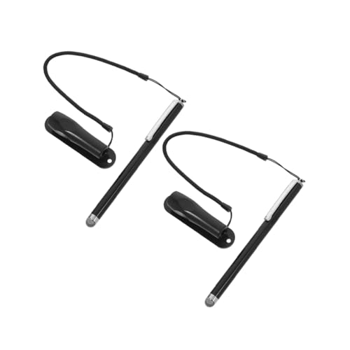 Lápiz de pantalla táctil capacitivo con cuerda elástica y base para tablet pack de 2