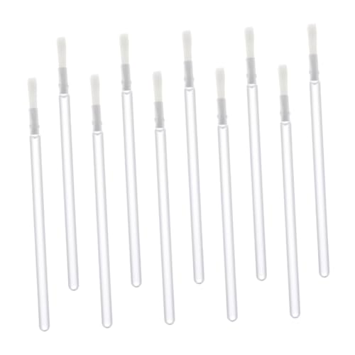 FOMIYES Set of 50 Disposable Lip Liner Brushes White Plastic Handle Dense Nylon Bristles for Professionals Makeup Lovers