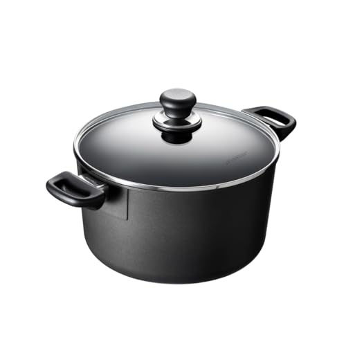 Scanpan Classic 7 Qt Nonstick Dutch Oven with Lid – Metal Utensil Safe, Dishwasher & Oven Safe to 500°F, Works on Gas & Electric Stovetops, Black