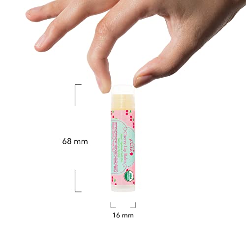 100% Pure Organic Cherry Lip Balm, Moisturizing, Soothing For Dry, Chapped Lips, Made W/Coconut Oil, Vitamin E, Natural Lip Balm - 0.4 Oz #TOP6