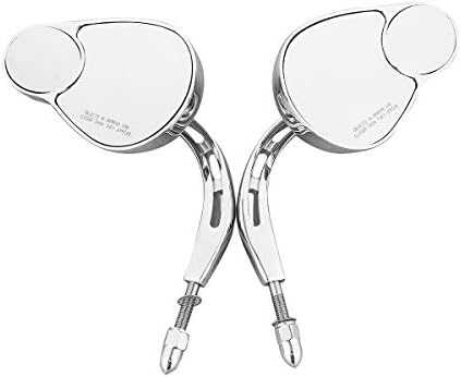 Harley Split Vision Mirrors/Rearview Mirrors Fits for Harley Davidson Touring Road King Street Electra Glide Ultra Classic FLHTCU Fat Boy Sport Glide XG750 XG500 Sportster（Chrome ）
