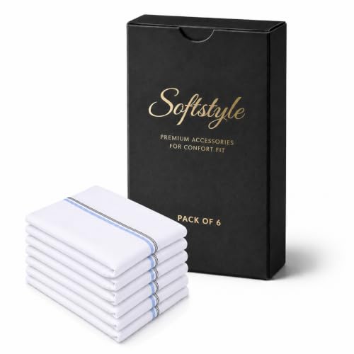 Image of SOFTSTYLE White Mens Handkerchief Cotton Rumal