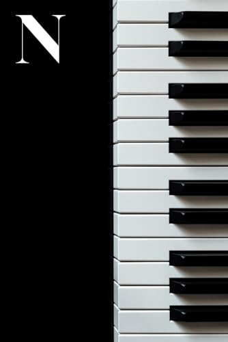 N: Piano Keys Themed Monogram Letter "N" Initial Notebook / Journal / Diary with Blank Lined Pages for Writing Notes | Gift for Pianists, Band Members, Music Artists, and Musicians image 2
