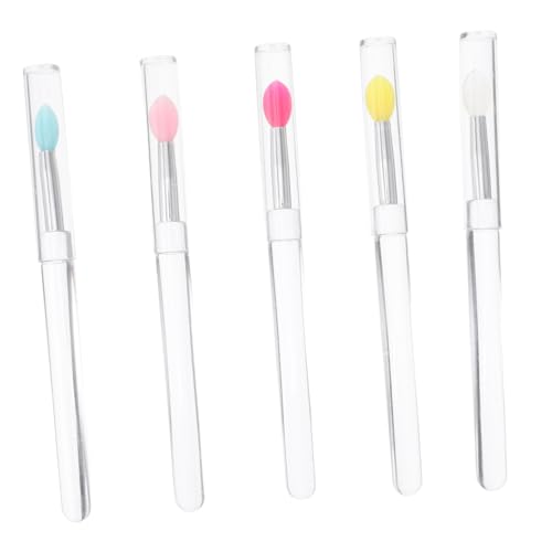 minkissy Professional Makeup Brush Set 5pcs Silicone Makeup Brushes Lip Applicator Eye Shadow Tool Portable Gentle and Durable