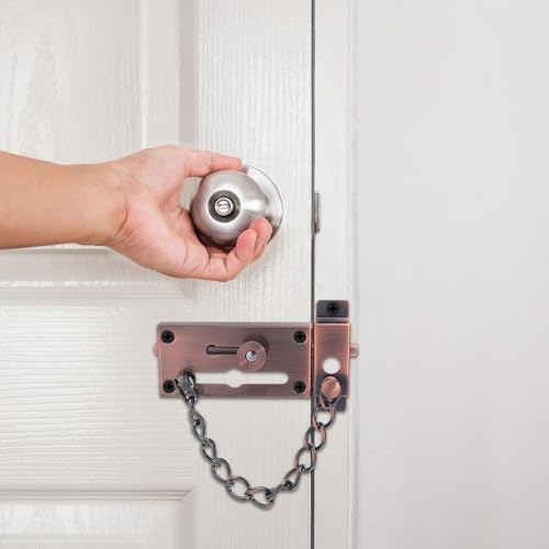 Cadena de seguridad de acero resistente con acabado café rojo antiguo 7