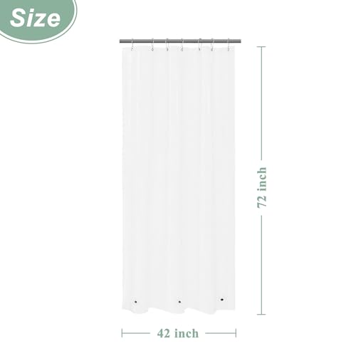 Image of Mrs Awesome Narrow Clear Shower Curtain Liner with 3 Magnets, 48x72 Premium Flexible Sturdy Plastic Shower Curtain for Bathroom Shower Stall Lightweight, Waterproof, Clear