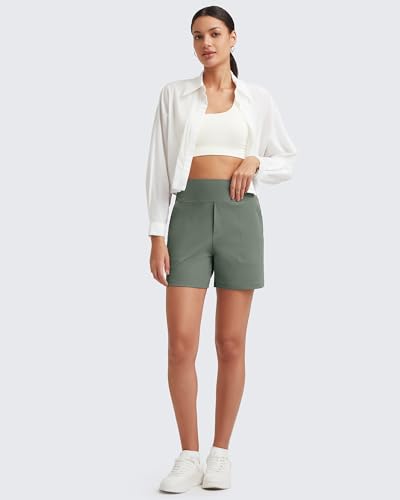 Image of G4Free EverGoing Women's Casual Shorts High Waisted 4'' / 5'' Comfy Shorts with Pockets for Yoga Workout Lounge