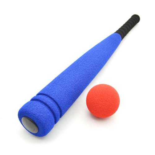 FOYTOKI Baseball Bat with Ball Safe Outdoor Sports Game for Blue Random Ball Color for Batting Skills Development and Family Fun Activities