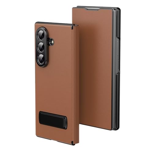 Coque Samsung Z Fold 7 protection intégrale en cuir synthétique avec support magnétique femme