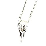 Bird Skull Necklace - Silver Bird Skull Necklace Crow Skull Pendant Real Raven Skull Charm Jewelry Gothic Silver Bird Necklace Charm