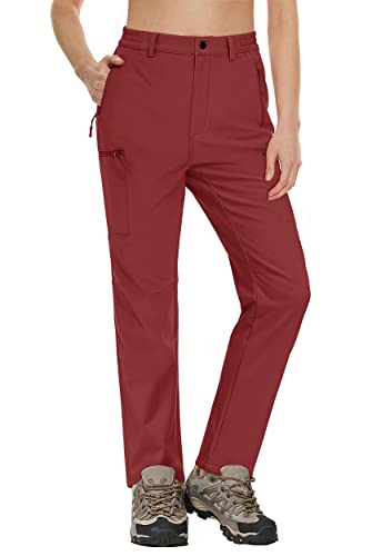 Magcomsen Snow Skiing Pants Sweat-Wicking Insulated Pants Hunting Pants Waterproof Hiking Pants Womens Dark Orange 36 #TOP23