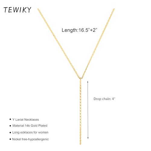 Image of Tewiky Layered Necklaces for Women 14k Gold Plated Chain Necklace Set