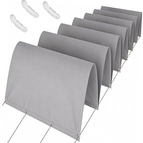 Voile d'ombrage rétractable gris clair anti-UV imperméable 750cm - 2