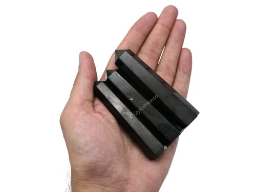 Image of Crystal Heaven Certified Shungite Crystal Tower Obelisk Point For Chakra, Healing & Balancing-Aaa Grade Original Certified Gemstone Agate For Reiki Meditation Yoga Spiritual (3-4 Inches)