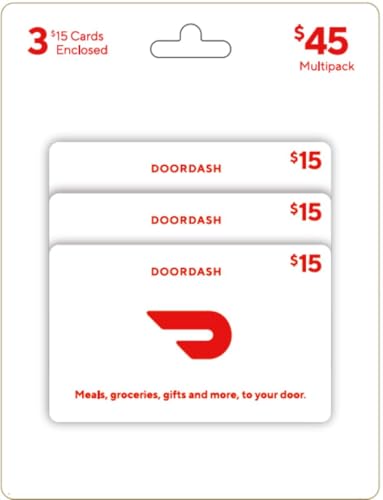 DoorDash Physical Gift Cards (Multipack of 3 x $15)