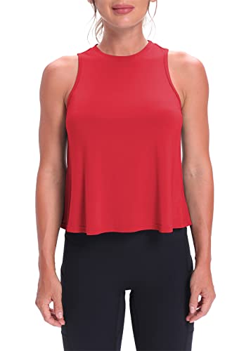 Image of Mippo Crop Tops for Women Womens Workout Tops Flowy Cropped Tank Tops Athletic Shirts