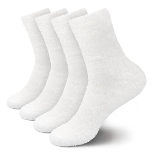 Image of BambooMN Women's Fuzzy Soft Colored Socks
