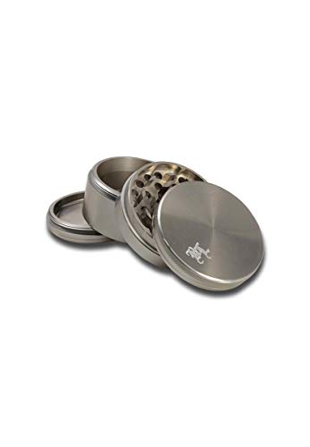 Black Leaf Kräuter-Mühle, Metall-Grinder, CNC-Grinder, ALU-Grinder | 4-teilig | 58 x 75 mm | Diamantschliff-Zähne… – Bild 3
