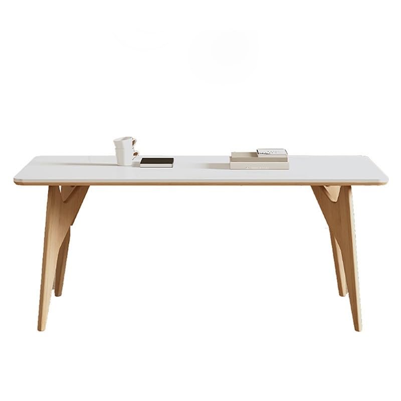 Mesa De Comedor Mesa de Comedor y sillas Madera Maciza for apartamento pequeño, Moderna Sencilla, Estilo Crema Mesas De Café para Sala De Estar(160x80x75cm)