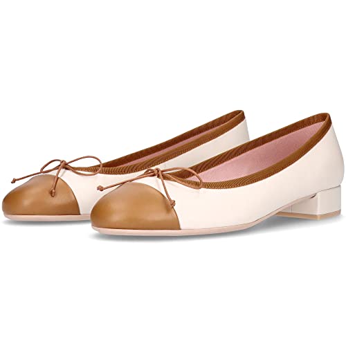 PrettyBallerinas GRETSCHEN - Bailarina de Lujo - Calzado de diseño (Napa Marfil marrón 120140 - EU37)