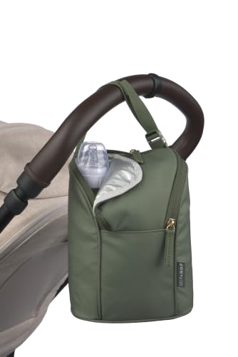 Image of Skip Hop Insulated Bottle Bag Holds 2 Bottles Includes Freezer Pack, Sage
