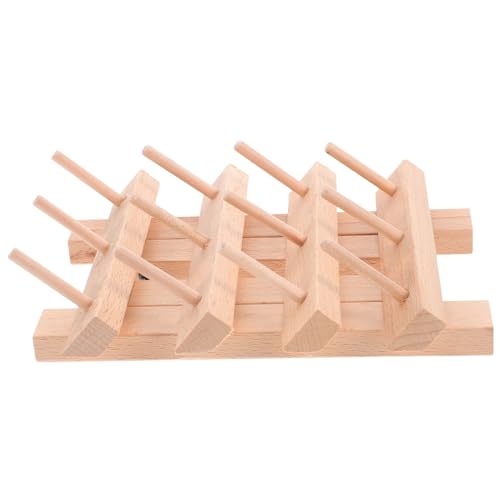 LALAFINA 折りたたみ式軸木製糸ホルダー 革細工用ヤーンディスペンサー 耐久性のある木製フレーム 革手縫い糸収納オーガナイザー コンパク