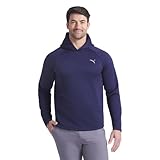 PUMA Men's Standard Pebble Hoodie, Deep Navy, L