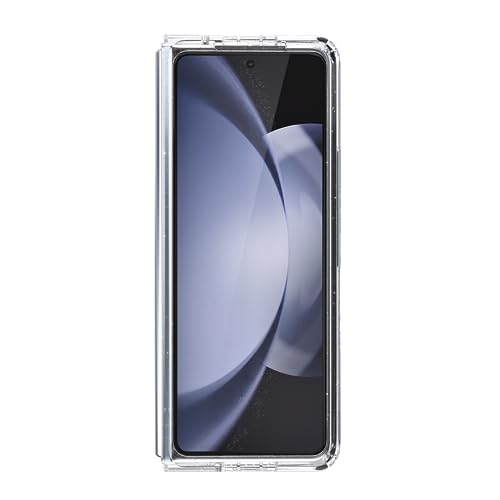 Image of Speck Clear Samsung Galaxy Z Fold 5 Case - Foldable, Scratch Resistant & Drop Protection - Anti-Yellowing Clear Phone Case for Galaxy Z Fold 5 - Presidio Perfect-Clear with Gold Glitter