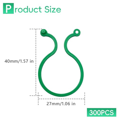 JAMSSOW 300 Stück Pflanzenclips,Pflanzenklammern zur Rankhilfe und Befestigung von Pflanzen,Tomaten Rankhilfe,Pflanzenclip Einstellbare für Blume Rebe Gemüse Tomaten