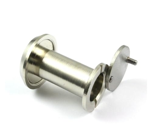 Mirilla para puerta con cobertura, metal tono cepillado, ángulo de visión de 220 grados, para puertas de 35-55mm miniatura 4