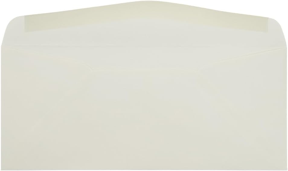 JAM PAPER #10 Business Strathmore Envelopes - 4 1/8 x 9 1/2 - Natural White Wove - 100/Pack