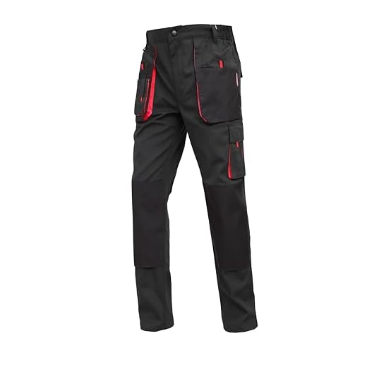 WORK IDEA Pantalon de Travail pour Homme avec Poches à Genoux Oxford en Toile résistante