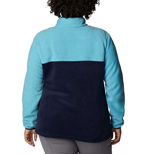 Image of Columbia Womens Benton Springs Half Snap II Pull Over Fleece Jacket, Dark Stone /Canoe /Vintage Blue, 3X