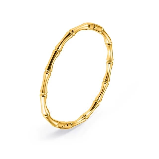 SHARLEEZ Anti-Tarnish South Korean Bracelet - 18K Gold Plated Bamboo Design - Lightweight Stainless Steel Jewelry for Women and Girls (B0CZXSJN79) Amazon Price History, Amazon Price Tracker
